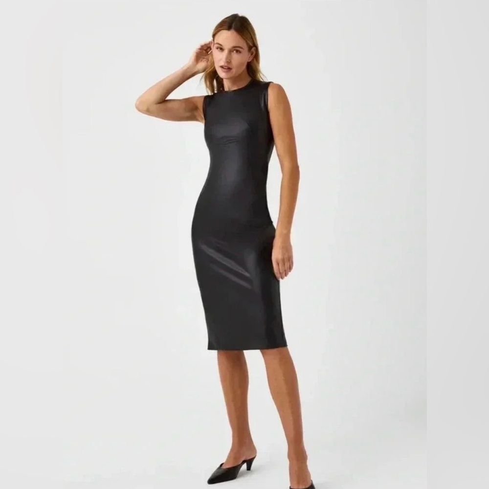 NEW - Spanx Faux Leather Sleeveless Dress (Small)